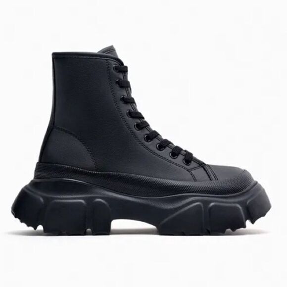 Zara Threaded High-Top Sneakers Boots New - Picture 5 of 7